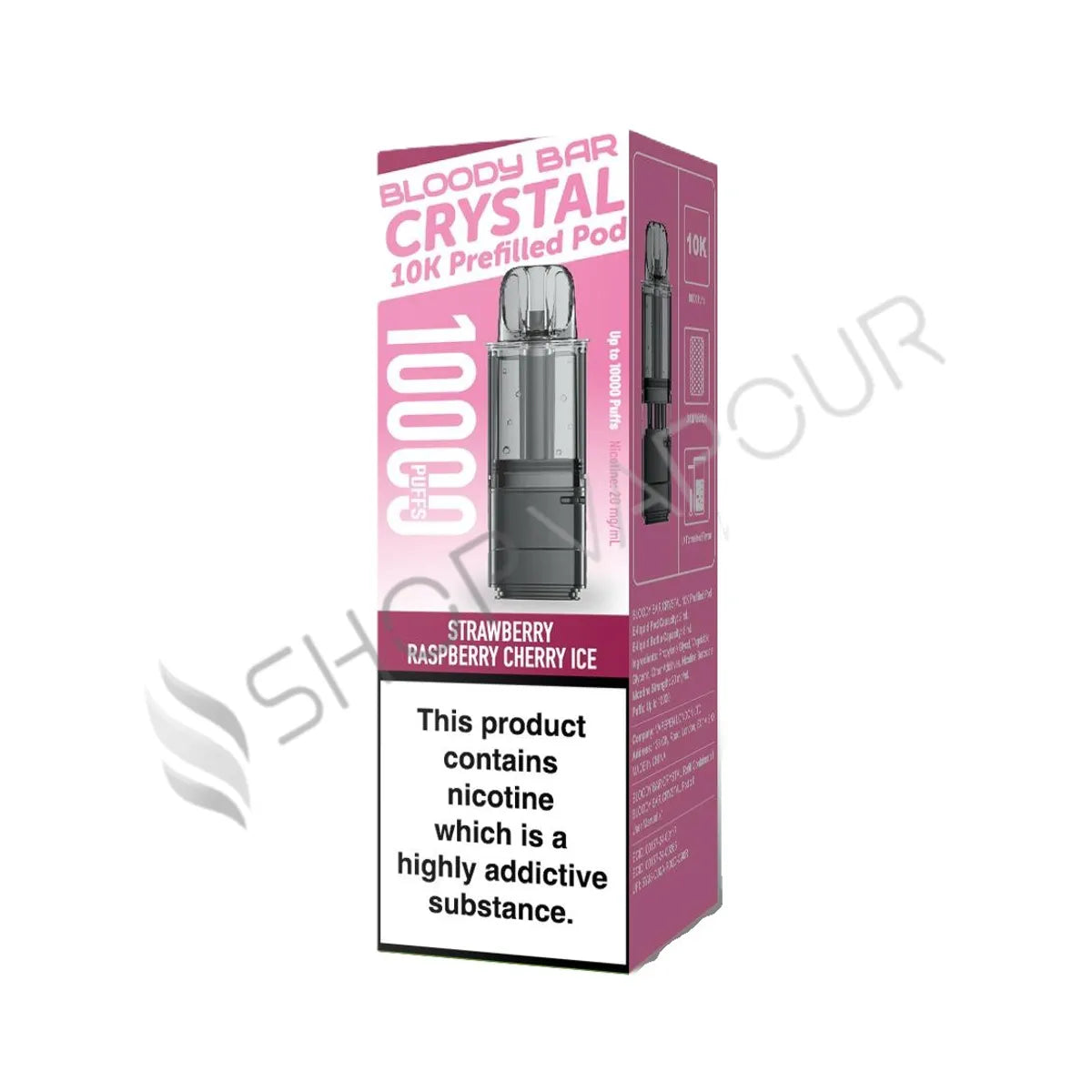 Strawberry Raspberry Cherry Ice Crystal 10K Prefilled Pod & Refill by Bloody Bar