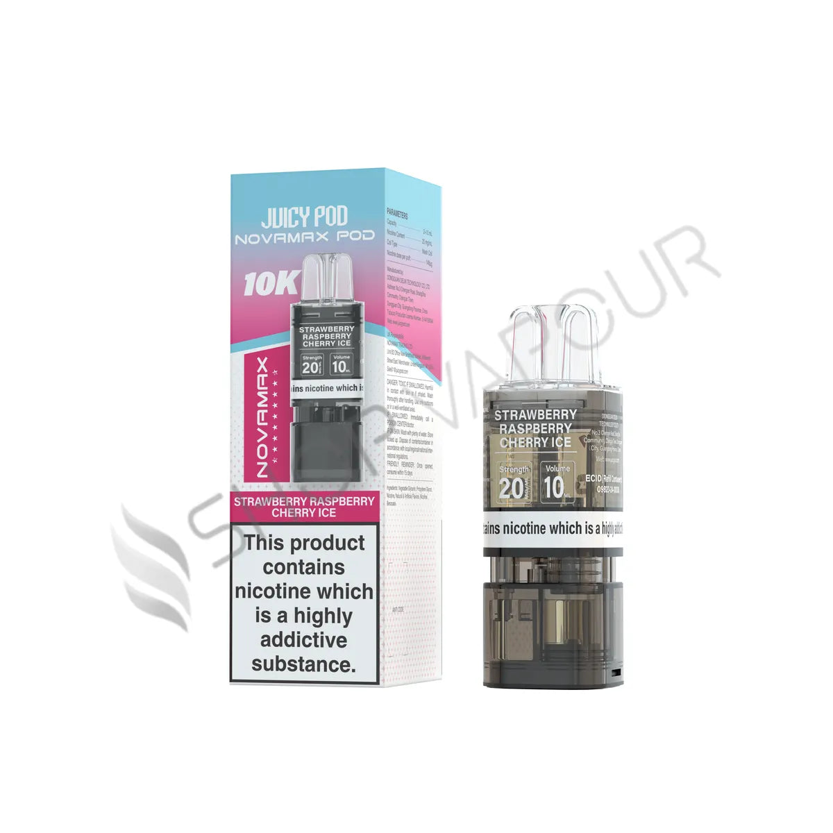 Strawberry Raspberry Cherry Ice Novamax 10K Prefilled Pod & Refill by Juicy Pod