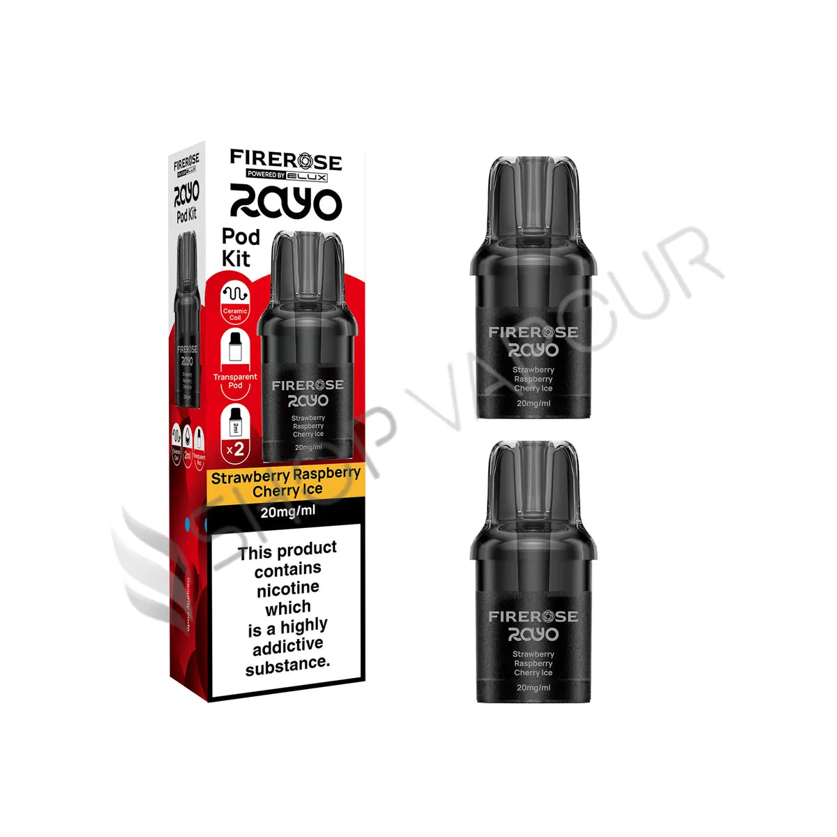 Strawberry Raspberry Cherry Ice Rayo 600 Prefilled Pods by Firerose
