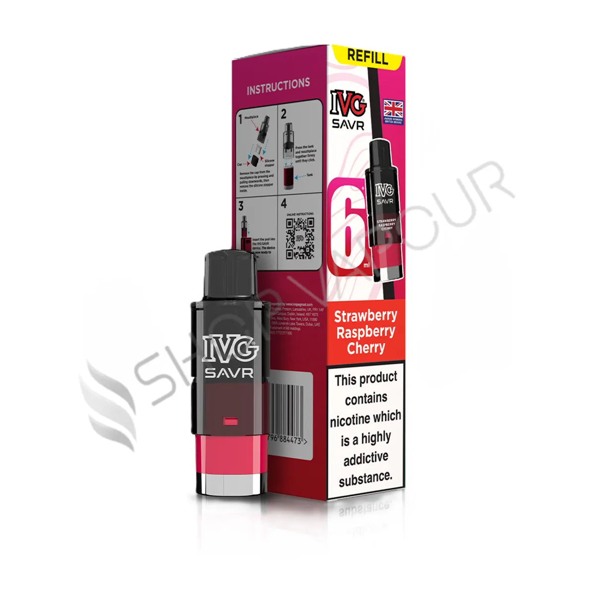 Strawberry Raspberry Cherry SAVR Prefilled Pod & Refill by IVG