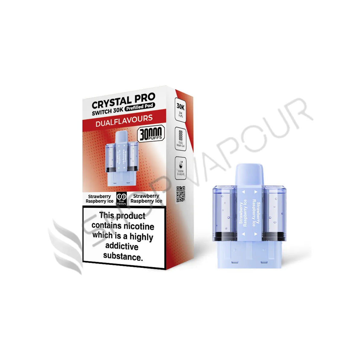 Strawberry Raspberry Ice Switch 30K Prefilled Pods by Crystal Pro