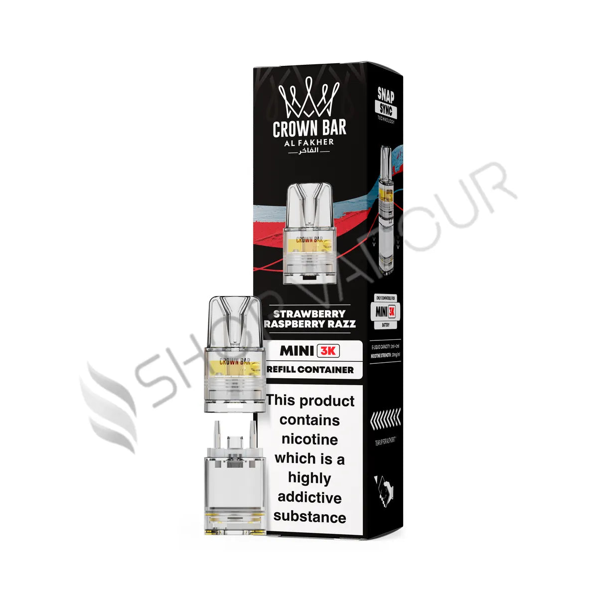Strawberry Raspberry Razz Crown Bar Mini 3K Prefilled Pod & Refill by Al Fakher
