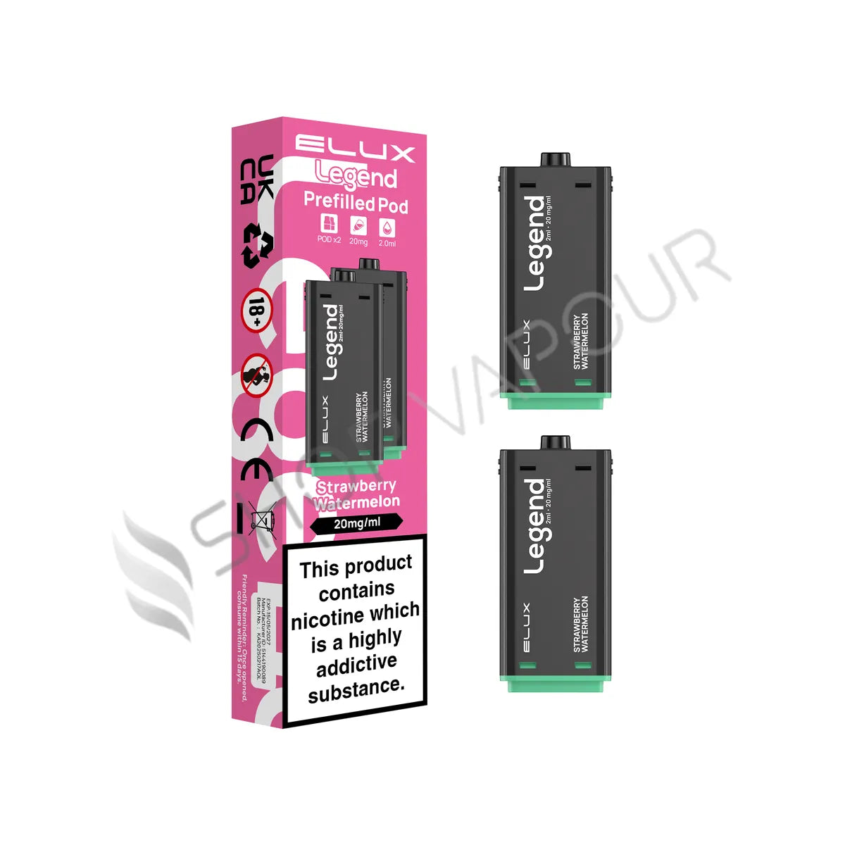 Strawberry Watermelon 1500 Prefilled Pods by Elux Legend