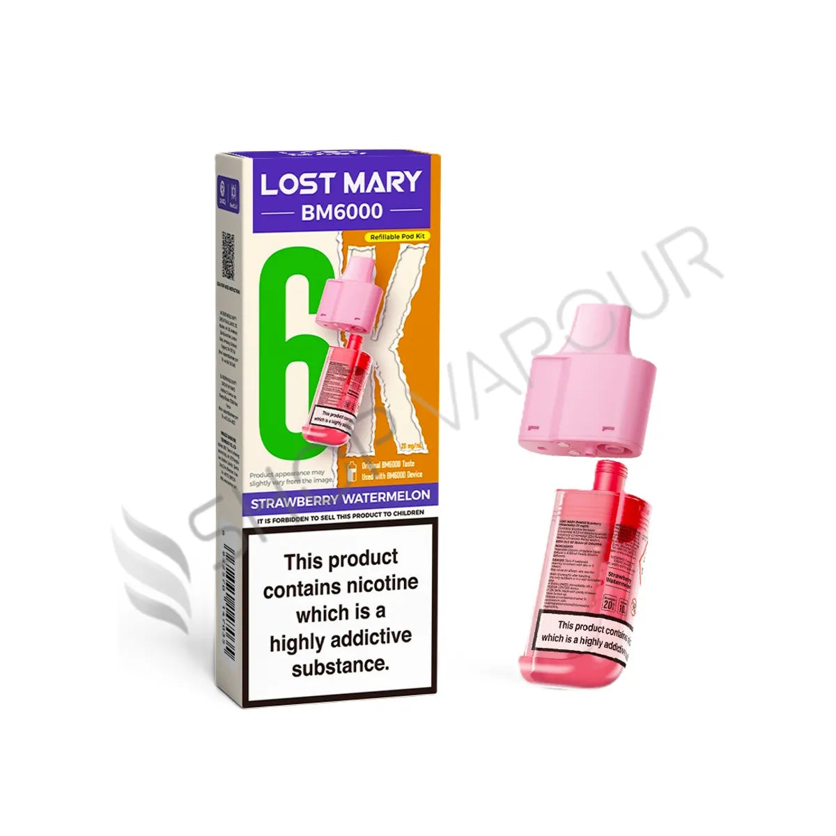 Strawberry Watermelon BM6000 Prefilled Pod & Refill by Lost Mary