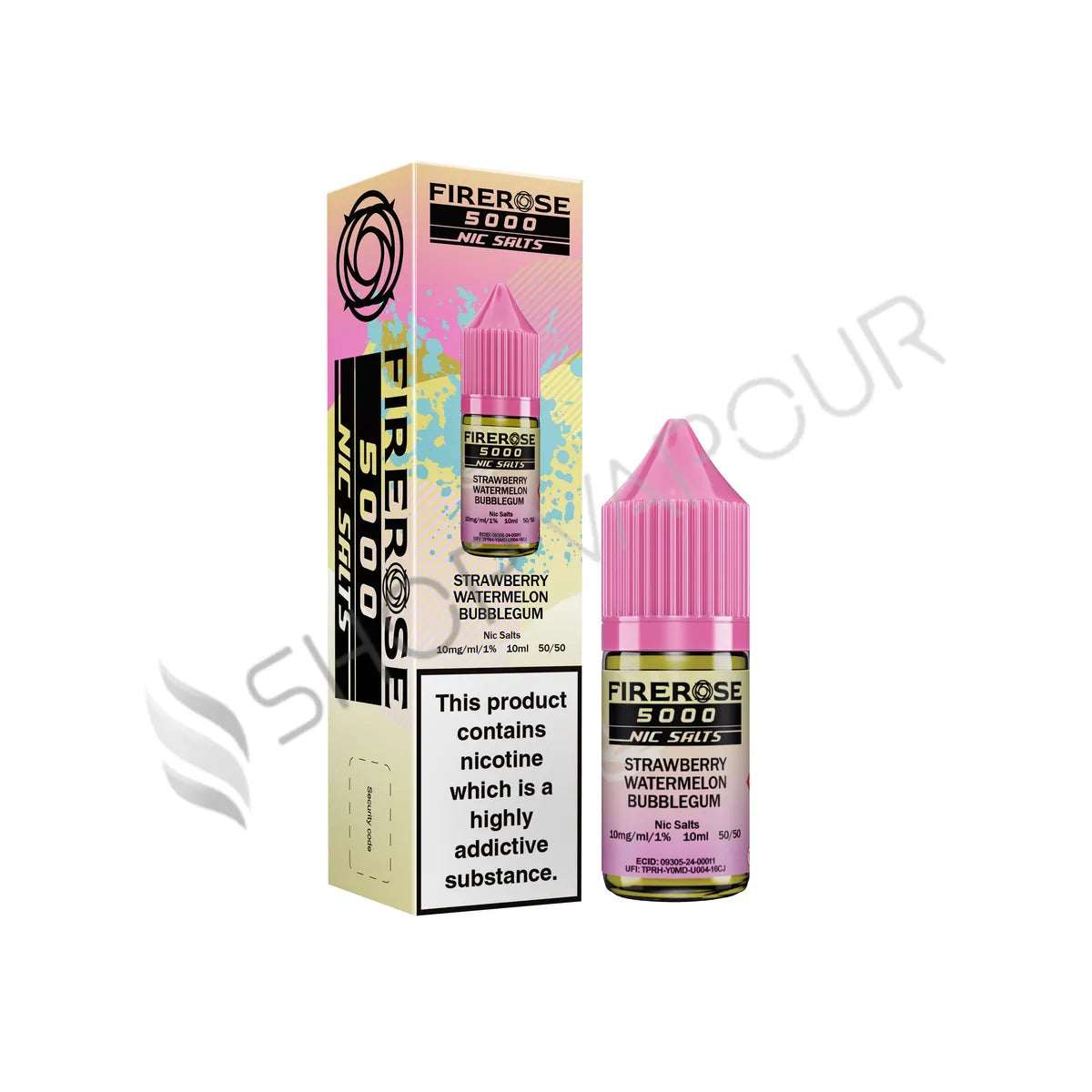 Strawberry Watermelon Bubblegum Nic Salt E-Liquid by Elux Firerose 5000