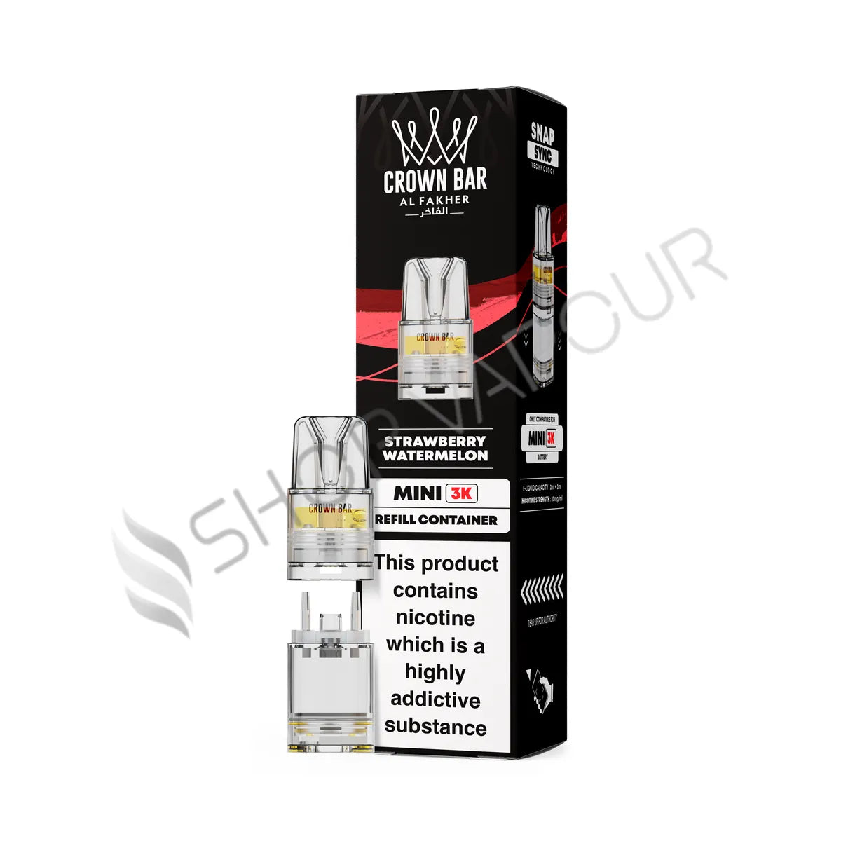 Strawberry Watermelon Crown Bar Mini 3K Prefilled Pod & Refill by Al Fakher