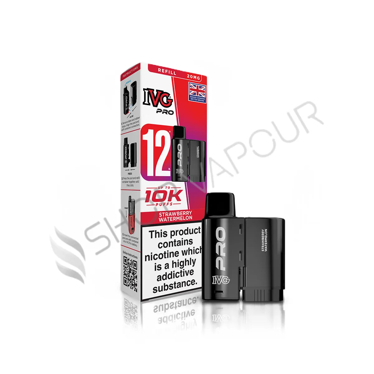 Strawberry Watermelon Pro 12 Prefilled Pod & Refill by IVG