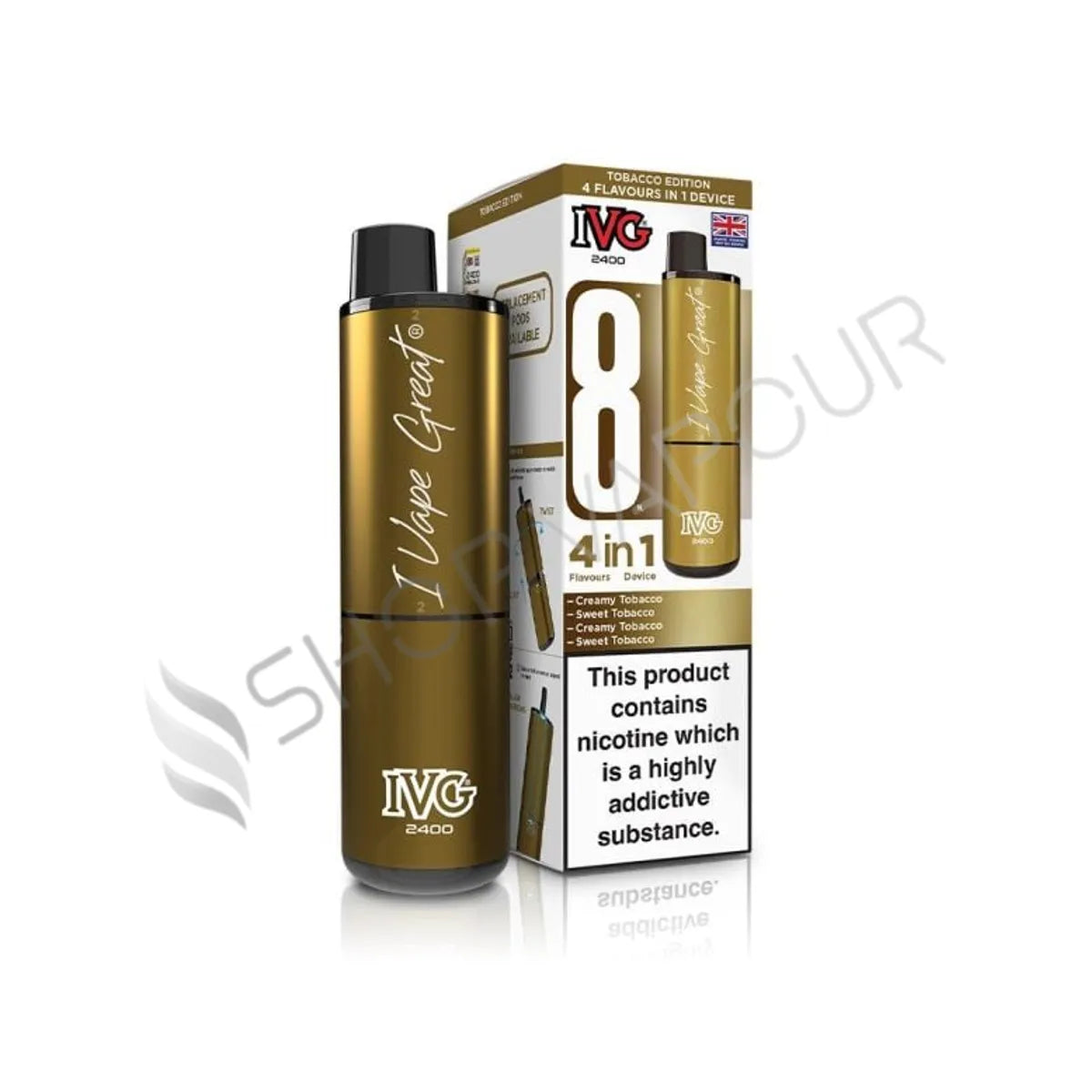 IVG 2400 4 in 1 Prefilled Pod Kit - Tobacco Edition