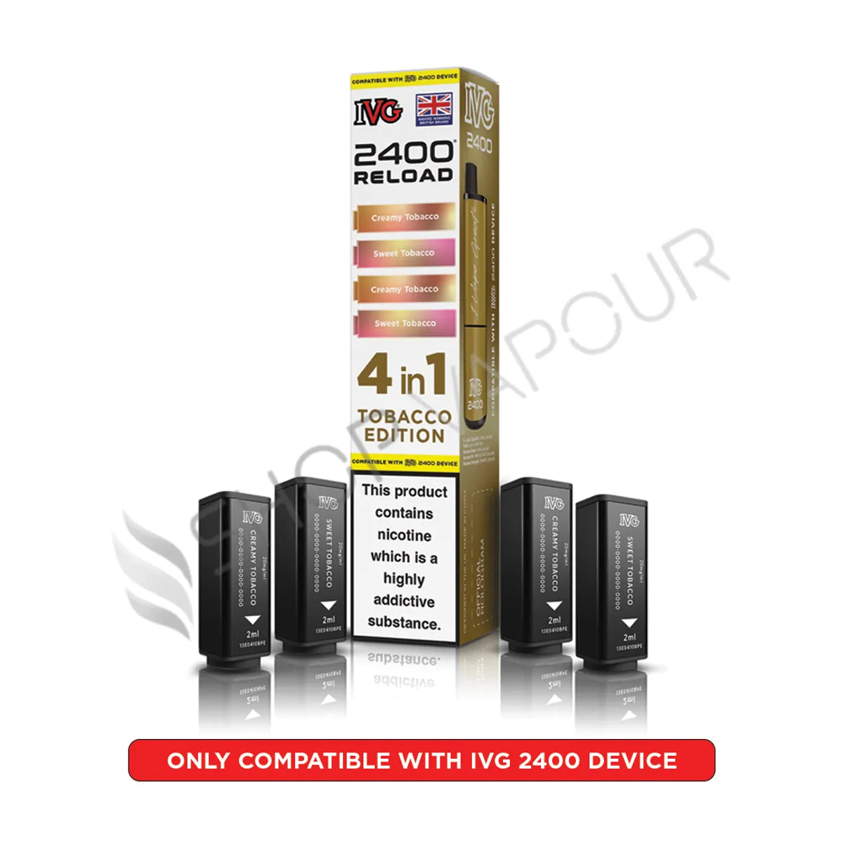 Tobacco Edition Reload Prefilled Pods by IVG 2400