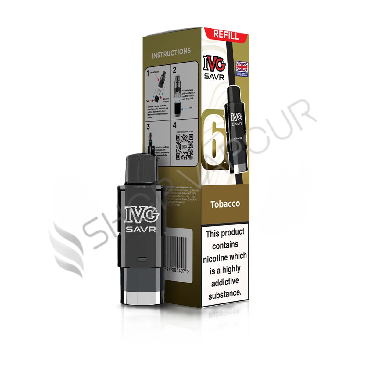 Tobacco SAVR Prefilled Pod & Refill by IVG