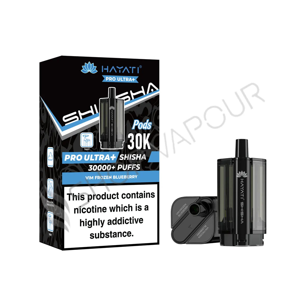 Vim Frozen Blueberry / Vim Frozen Pro Ultra Plus Shisha 30K Prefilled Pod & Refill by Hayati