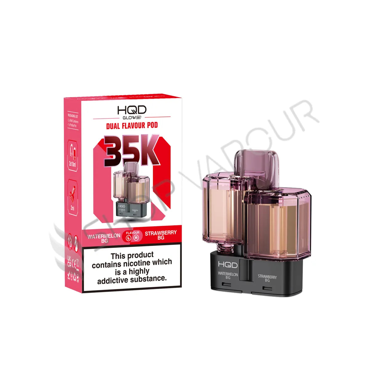 Watermelon BG & Strawberry BG Glow Air 35K Prefilled Pod & Refill by HQD