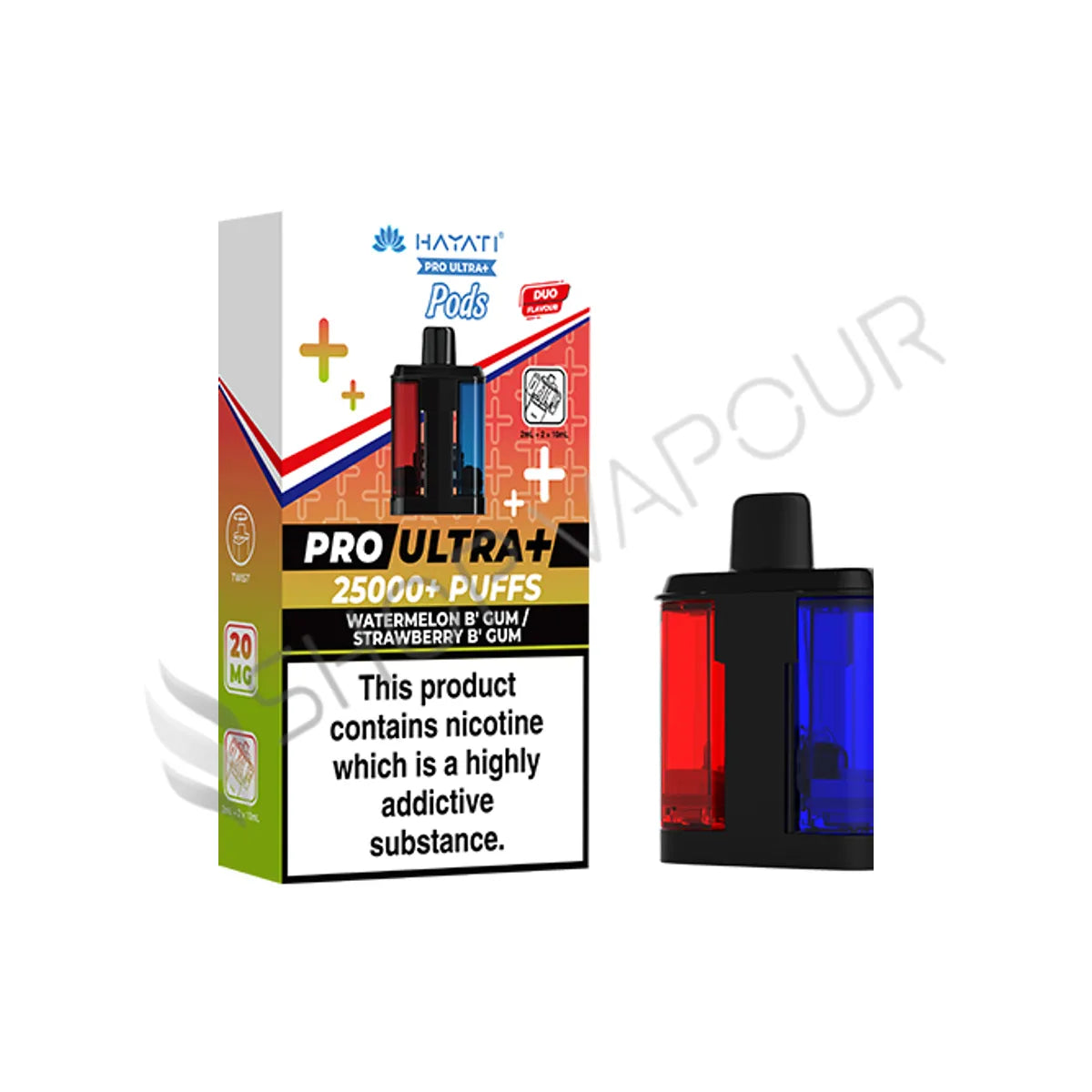 Watermelon B Gum / Strawberry B Gum Pro Ultra Plus 25K Prefilled Pod & Refill by Hayati