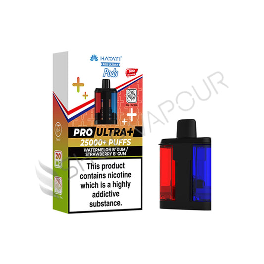 Watermelon B Gum / Strawberry B Gum Pro Ultra Plus 25K Prefilled Pod & Refill by Hayati