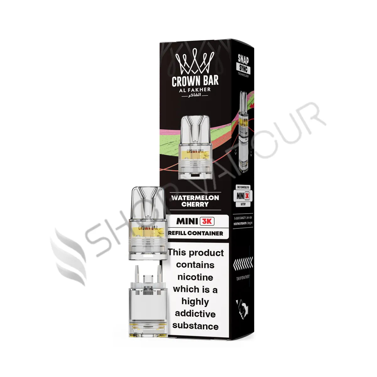 Watermelon Cherry Crown Bar Mini 3K Prefilled Pod & Refill by Al Fakher