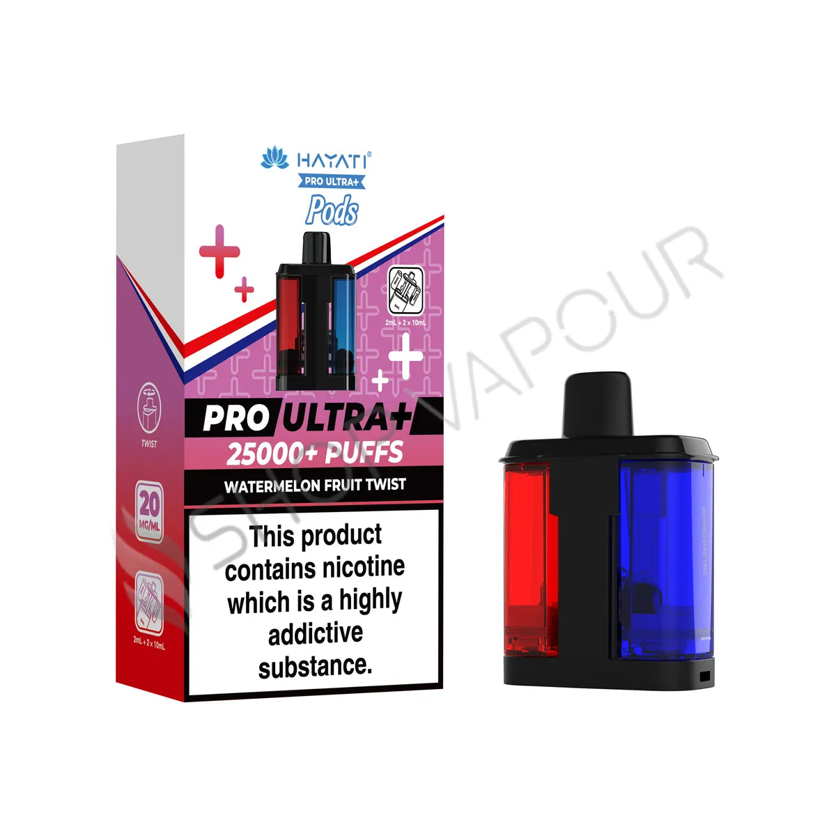 Watermelon Fruit Twist Pro Ultra Plus 25K Prefilled Pod & Refill by Hayati