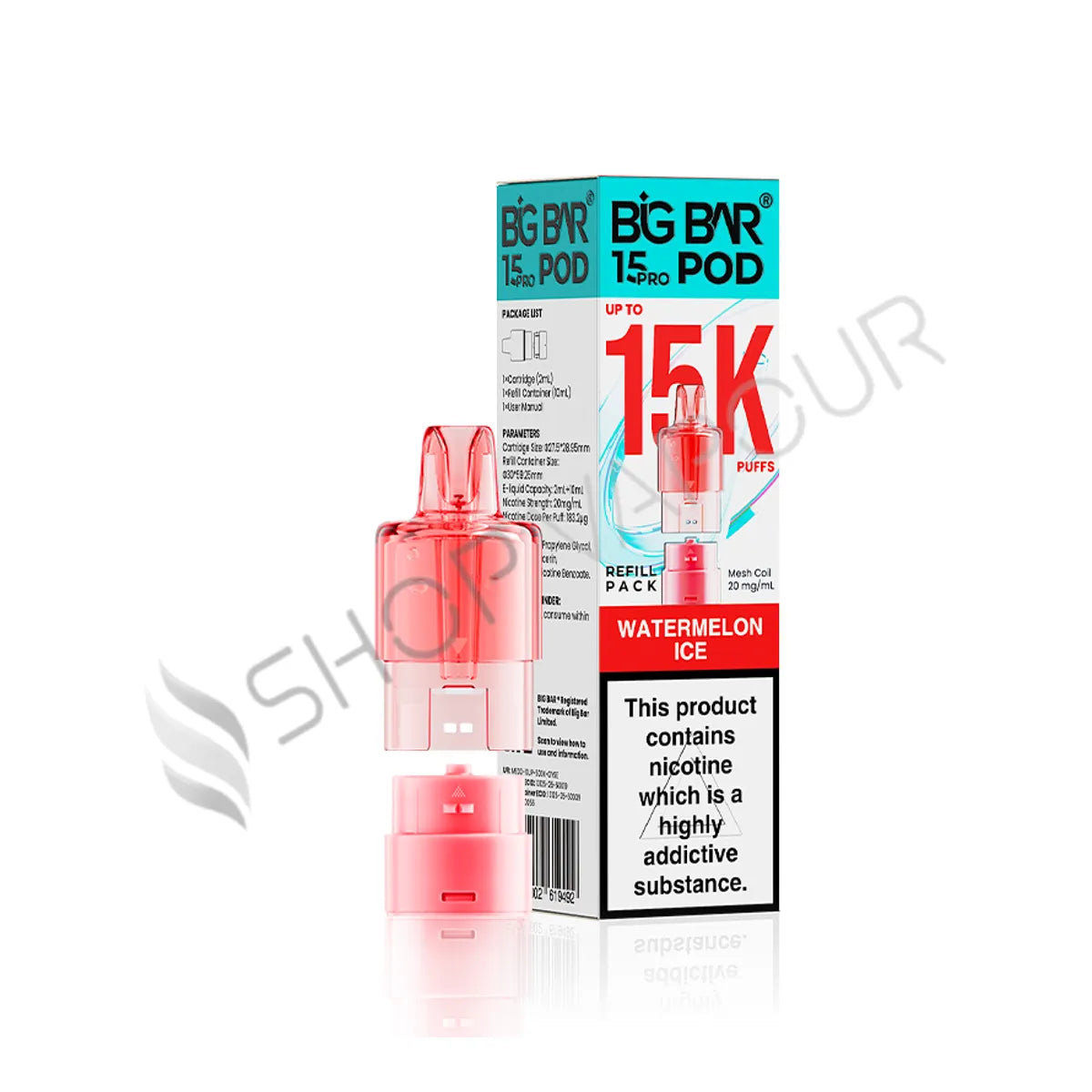 Watermelon Ice 15K Pro Prefilled Pod & Refill by Big Bar