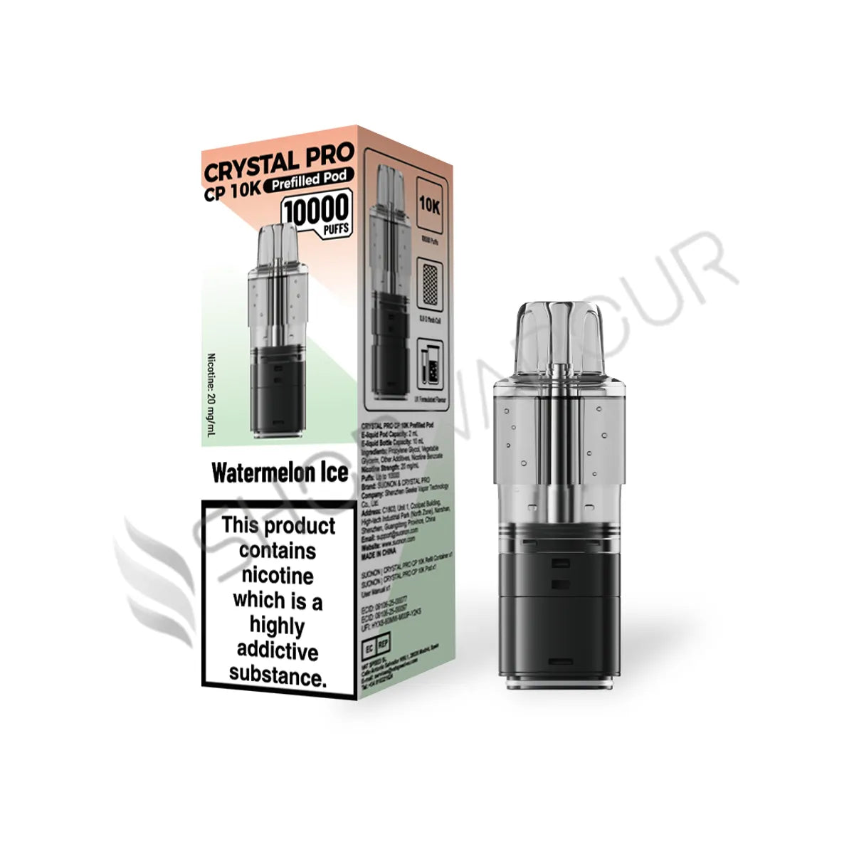 Watermelon Ice CP 10K Prefilled Pod & Refill by Crystal Pro