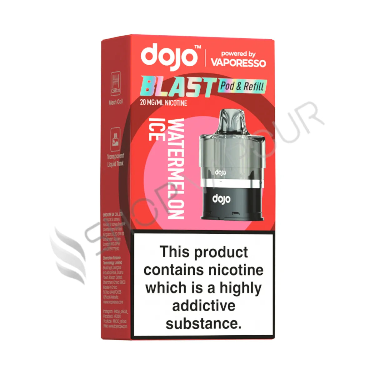Watermelon Ice Dojo Blast 6000 Prefilled Pod & Refill by Vaporesso