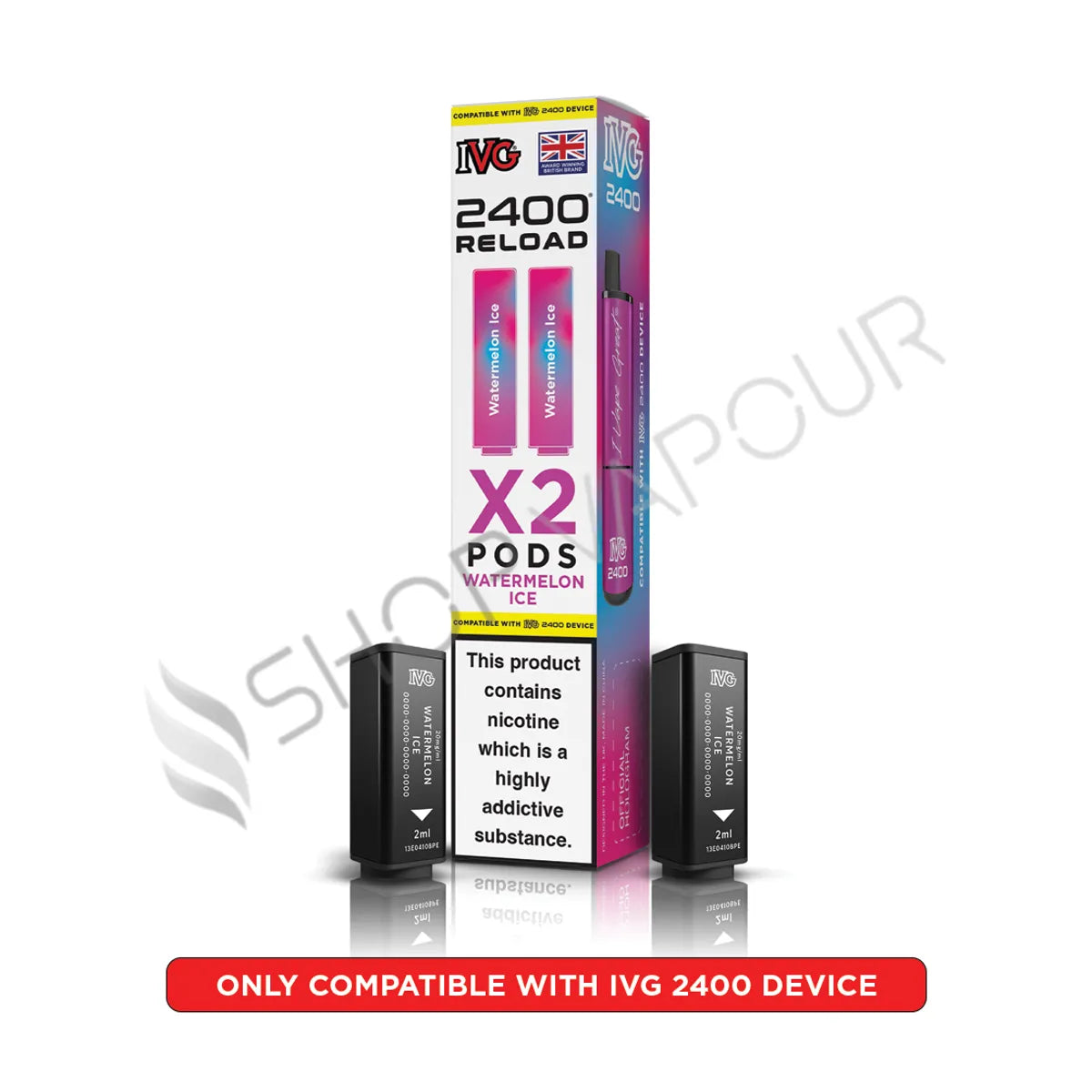 Watermelon Ice Reload Prefilled Pods by IVG 2400