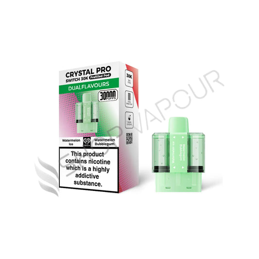 Watermelon Ice / Watermelon Bubblegum Switch 30K Prefilled Pods by Crystal Pro