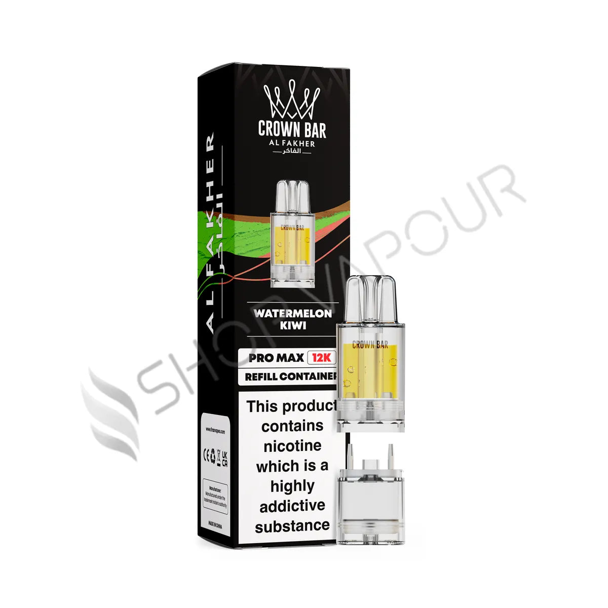 Watermelon Kiwi Crown Bar Pro Max 12K Prefilled Pod & Refill by Al Fakher